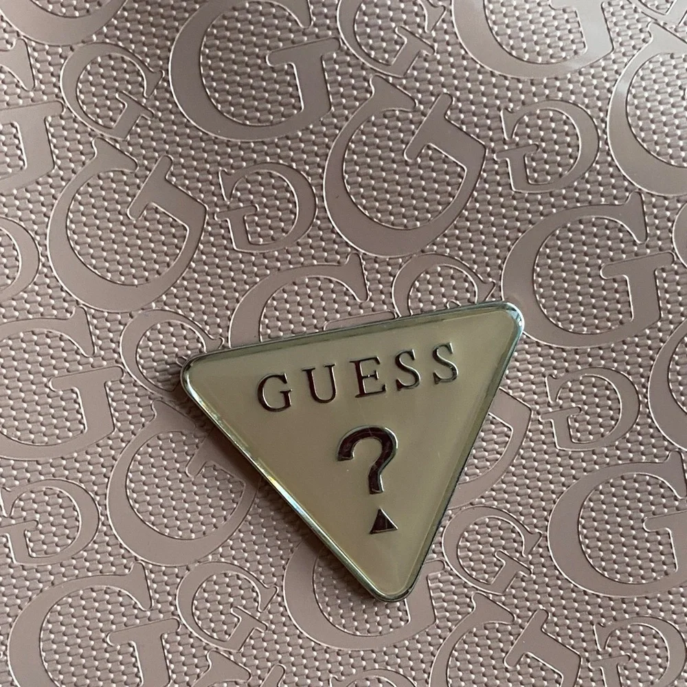 GUESS Pink Logo Cosmetic Bag